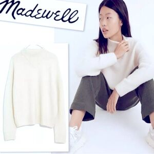 Madewell Alpaca Wool Blend Dillon Mockneck Pullover Sweater Size L